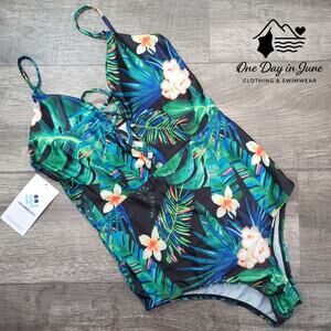 Wildbreath V Neck One Piece Swimsuit Size L